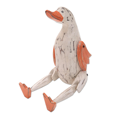 Hand Painted Wood Duck Statuette