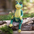Wood statuette, 'Sitting Frog' - Hand Carved Albesia Wood Frog Statuette (image 2) thumbail