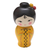 Wood statuette, 'Shy Lady in Yellow' - Small Albesia Wood Statuette in Yellow (image 2a) thumbail