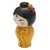 Wood statuette, 'Shy Lady in Yellow' - Small Albesia Wood Statuette in Yellow (image 2c) thumbail