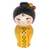 Wood statuette, 'Shy Lady in Yellow' - Small Albesia Wood Statuette in Yellow (image 2d) thumbail