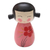 Wood statuette, 'Shy Lady in Pink' - Small Albesia Wood Statuette in Pink thumbail