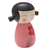 Wood statuette, 'Shy Lady in Pink' - Small Albesia Wood Statuette in Pink (image 2c) thumbail