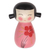 Wood statuette, 'Shy Lady in Pink' - Small Albesia Wood Statuette in Pink (image 2e) thumbail
