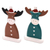 Wood holiday decor accents, 'Smiling Reindeer' (pair) - Hand Painted Holiday Reindeer Statuettes (Pair) (image 2b) thumbail
