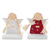 Wood holiday decor, 'Cute Angels' (pair) - Hand Carved and Painted Wood Angel Decor (Pair) thumbail