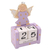 Wood perpetual calendar, 'Angel Time in Lilac' - Lilac Angel Themed Perpetual Calendar (image 2b) thumbail