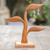 Wood jewelry holder, 'Daun Salam in Brown' (10 inch) - Jempinis Wood Leaf-Themed Jewelry Holder from Bali (10 Inch) thumbail