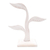 Wood jewelry holder, 'Daun Salam in White' (10 inch) - White Jempinis Wood Leaf-Themed Jewelry Holder (10 Inch)