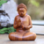 Holzstatuette - Überlegende Buddha-Suar-Statuette aus Holz