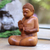 Wood statuette, 'Deliberation Buddha' - Deliberating Buddha Suar Wood Statuette (image 2b) thumbail