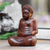 Wood statuette, 'Dhyan Mudra' - Concentration Buddha Suar Wood Statuette (image 2b) thumbail