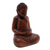 Wood statuette, 'Dhyan Mudra' - Concentration Buddha Suar Wood Statuette