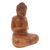 Holzstatuette, „Hridayanjali Mudra“ – Anbetungs-Buddha-Suar-Holzstatuette