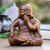 Wood statuette, 'Laughing Chinese Buddha' - Laughing Chinese Buddha Suar Wood Statuette (image 2) thumbail