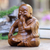 Wood statuette, 'Laughing Chinese Buddha' - Laughing Chinese Buddha Suar Wood Statuette (image 2b) thumbail