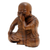 Wood statuette, 'Laughing Chinese Buddha' - Laughing Chinese Buddha Suar Wood Statuette (image 2d) thumbail