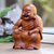 Wood statuette, 'Relaxing Chinese Buddha' - Relaxing Chinese Buddha Suar Wood Statuette