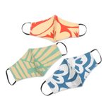 Cotton face masks, 'Colorful Vibe' (set of 3) - Hand Sewn Printed Cotton Face Masks (Set of 3)