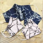 Family set cotton face masks, 'Crackled' (set of 4) - Handmade Cotton Face Masks Family Pack (Set of 4)