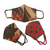 Cotton face masks, 'Vintage Batik' (set of 3) - Two Layer Cotton Face Masks Set of 3 (image 2b) thumbail