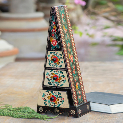 Dekorative Batik-Holzkiste - Handgefertigte dekorative Blumen-Batik-Box