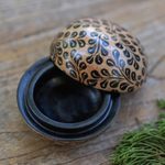 Batik wood decorative box, 'Lively Leaves' - Hand Carved Decorative Wood Box