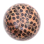 Batik wood decorative box, 'Lively Leaves' - Hand Carved Decorative Wood Box