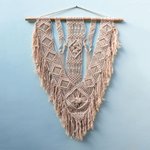 Cotton macrame wall hanging, 'Victory Banner' - Cotton Macrame Wall Hanging on Bamboo Rod