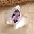 Amethyst single stone ring, 'Modern Purple' - Hand Made Amethyst and Sterling Silver Single Stone Ring (image 2b) thumbail