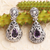 Amethyst dangle earrings, 'Purple Pear' - Artisan Made Amethyst and Sterling Silver Dangle Earrings