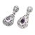 Amethyst dangle earrings, 'Purple Pear' - Artisan Made Amethyst and Sterling Silver Dangle Earrings