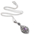 Amethyst pendant necklace, 'Balinese Traditional' - Artisan Crafted Amethyst Sterling Silver Pendant Necklace