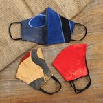 Batik rayon face masks, 'Modern Art' (set of 3) - Batik Rayon Double-Layered Face Masks (Set of 3)