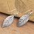 Sterling silver dangle earrings, 'Freeform Feathers' - Sterling Silver Feather Dangle Earrings (image 2b) thumbail