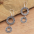 Sterling silver dangle earrings, 'Two Drops' - Oxidized Sterling Silver Dangle Earrings