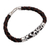 Sterling silver and leather pendant bracelet, 'Fire Spirit' - Brown Leather and Sterling Silver Bracelet (image 2c) thumbail
