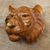 Wood wall sculpture, 'Regal Tiger' - Suar Wood Tiger Head Wall Sculpture with Onyx Eyes (image 2) thumbail