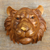 Wood wall sculpture, 'Regal Tiger' - Suar Wood Tiger Head Wall Sculpture with Onyx Eyes (image 2b) thumbail