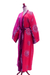 Hand-stamped batik rayon robe, 'Bright Firework' - Hot Pink Batik Rayon Robe from Bali (image 2c) thumbail