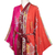 Hand-stamped batik rayon robe, 'Bright Firework' - Hot Pink Batik Rayon Robe from Bali