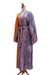 Hand-stamped batik rayon robe, 'Dusky Sunrise' - Hand-Stamped Batik Robe with Chakra Motif (image 2d) thumbail