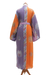 Hand-stamped batik rayon robe, 'Dusky Sunrise' - Hand-Stamped Batik Robe with Chakra Motif