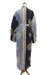 Hand-stamped batik rayon robe, 'Chakra Burst' - Belted Batik Rayon Robe from Bali