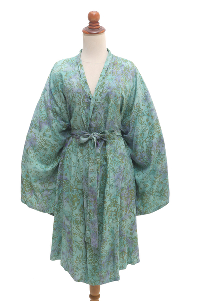Hand-Painted Tie-Dye Rayon Robe