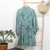 Hand-painted rayon robe, 'Green Gardens' - Hand-Painted Tie-Dye Rayon Robe (image 2d) thumbail