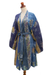Hand-stamped rayon robe, 'Ancient Color' - Hand-Stamped Rayon Robe with Chakra Motif (image 2c) thumbail