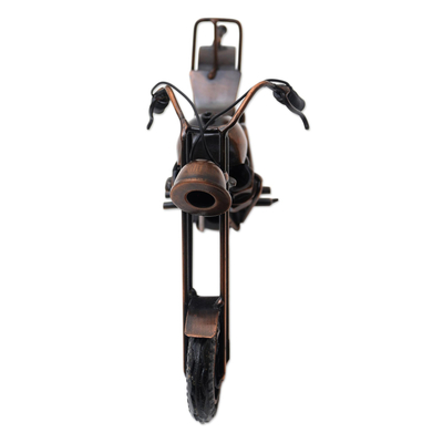 Recycled metal sculpture, 'Motor Touring' - Hand Crafted Recycled Metal Motorcycle Sculpture