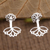 Sterling silver ear jacket earrings, 'Lotus Reflection' - Lotus Motif Sterling Silver Drop Earrings