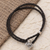 Armband aus Sterlingsilber und Lederband - Lederbandarmband mit Knotenknebel aus Sterlingsilber